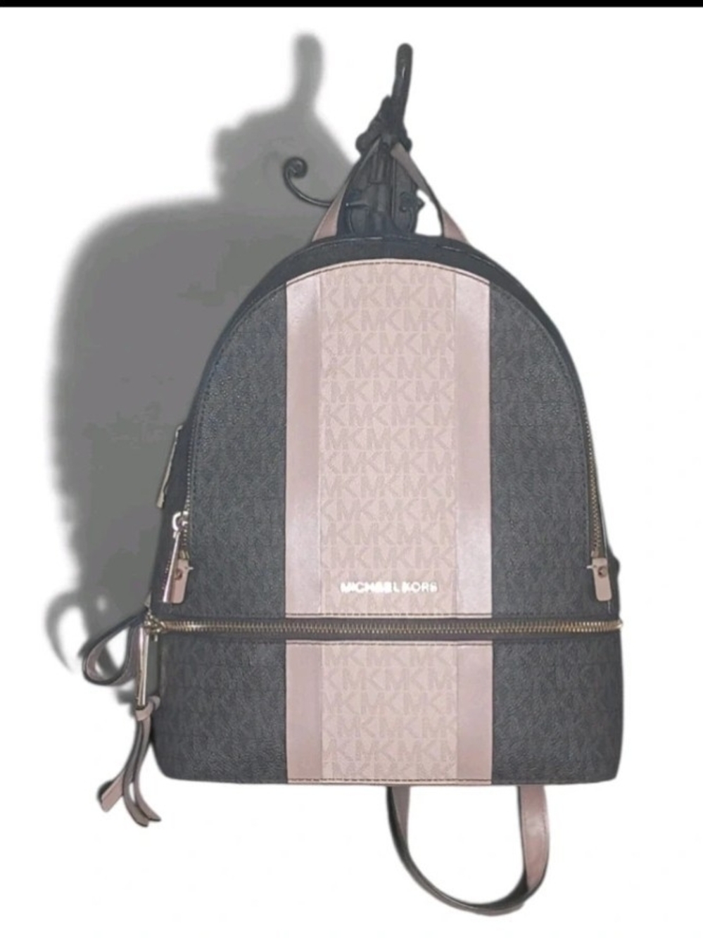Michael Kors Rhea Pink & Brown Backpack Medium